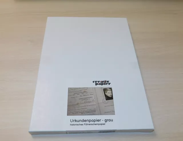 Historisches Führerscheinpapier 50 Blatt DIN A4 grau 200 g/m² Urkundenpapier 2