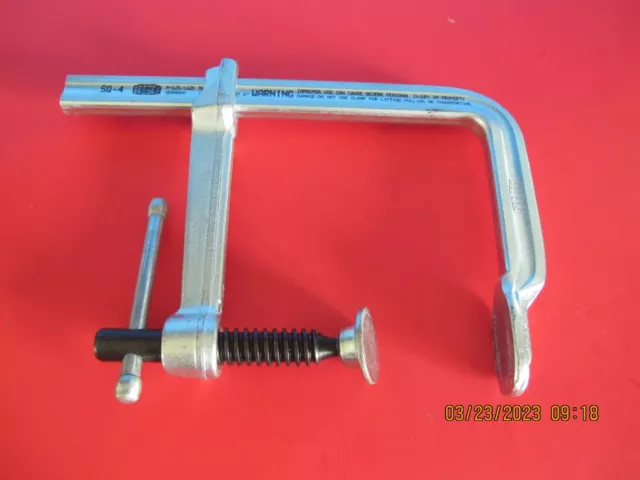 BESSEY SQ-4 Sliding Arm Bar Clamp: 6″ Max Capacity, 4-3/4″ Throat Depth, Germany