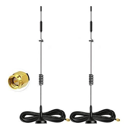 Bingfu Antenna 4G LTE Interni Mimo SMA Maschio 8dBi con Base Magnetica (2 (B6h)