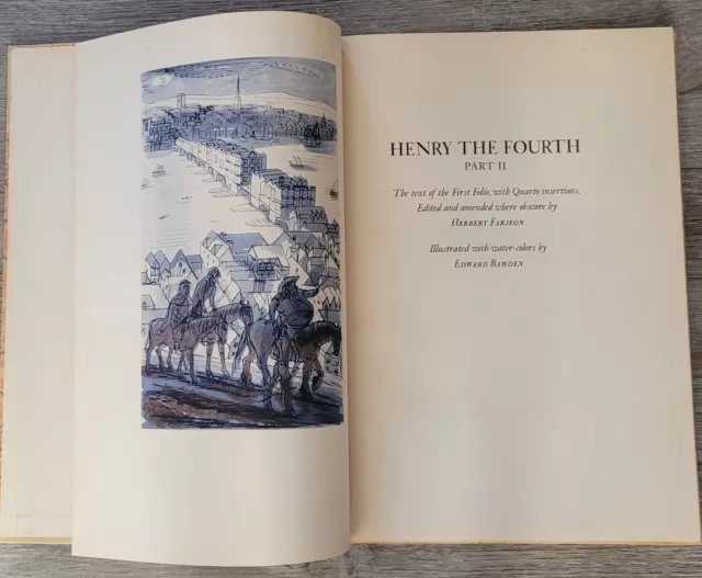 Shakespeare,Henry Fourth Part 2,LEC,Edward Bawden,lithos of watercolours