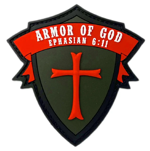 ARMOR OF GOD USA Flag Christian Patch [PVC Rubber Hook Fastener AG15