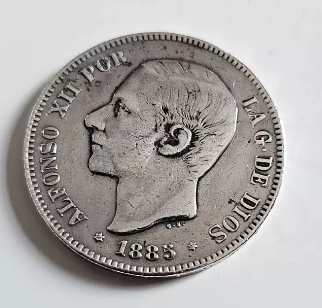 5 pesetas plata Alfonso XII 1885 *(18,87) MPM