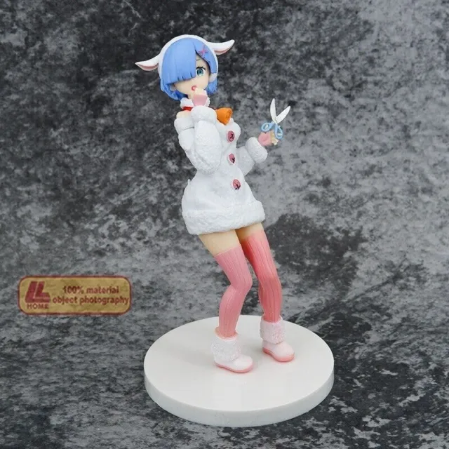 Anime Re Rem Lamb suit Cute girl PVC Action Figure Statue Toy Gift Collection