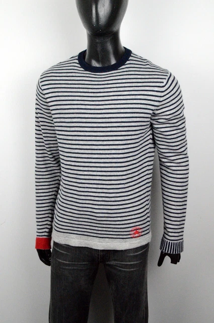 Maglione Uomo Converse Taglia M Pullover A Righe Felpa Sweater Cardigan Cashmere