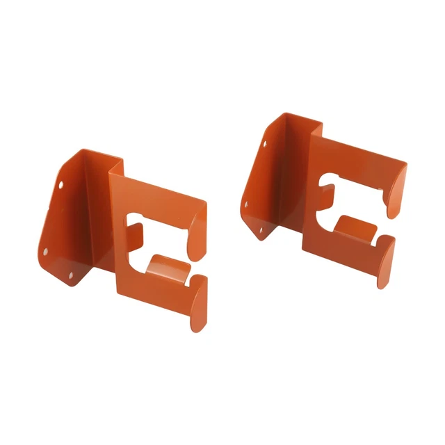 2 Supports Muraux Pour Coupe-herbe Et Outils De Jardin - Crochets En Fer Orange, Rangement Garage Et Atelier