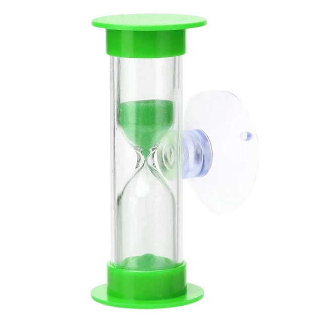 2 minutos relojes de arena temporizador de cepillado de dientes para niños con ventosa decoración del hogar (verde)