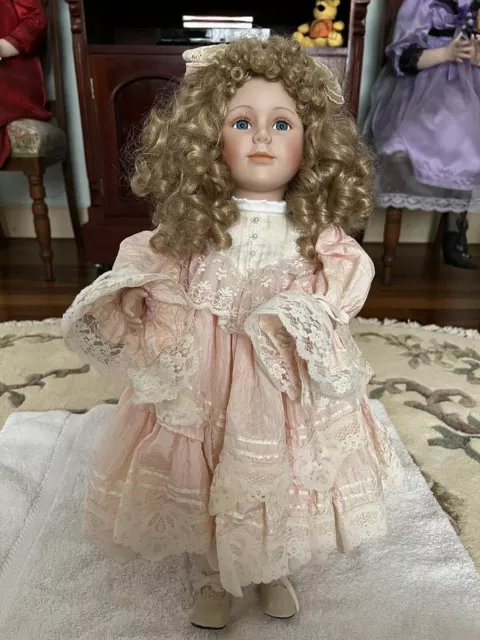 1994 Hillview Lane Porcelain Doll - Girl In Apricot Dress