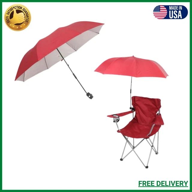 Regular Chair Umbrella with Universal Clamp, Clips To Most Folding Chair NEW