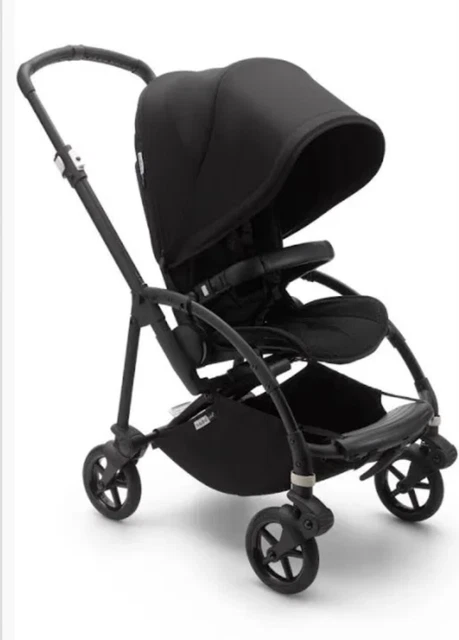 bugaboo bee 3 black frame, grey seat and blue hood. 