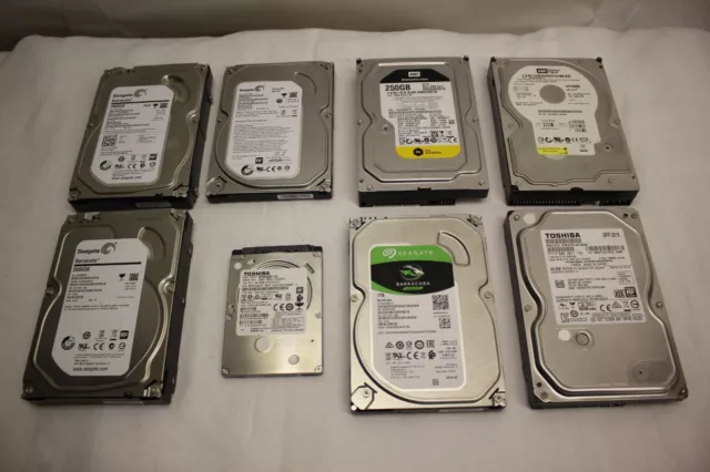 Lote 8 X Discos Duros Mezclado Toshiba Seagate Western Digital sin Probar Para