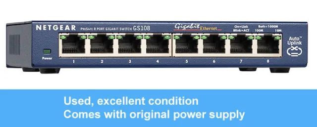NETGEAR 8-Port 10/100/1000 Gigabit Ethernet Unmanaged Switch Blue  GS108-400NAS - Best Buy