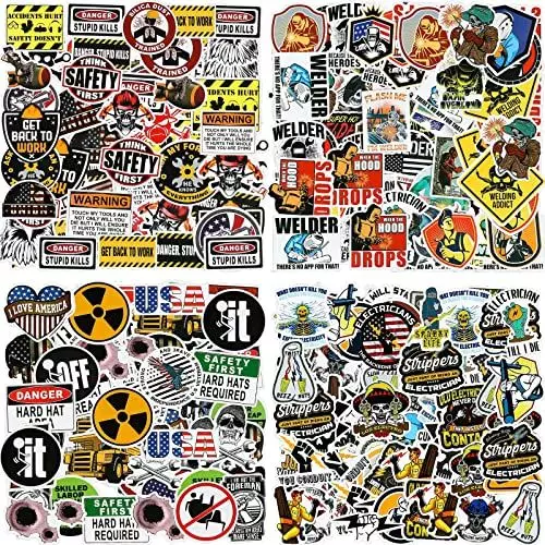 200 Pack Hard Hat Stickers Tool Box for Men Construction Large