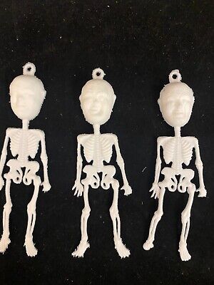 3x   Vintage Political Plastic Nikita Khrushche  Skeletons Vending Gum Toy 1960s