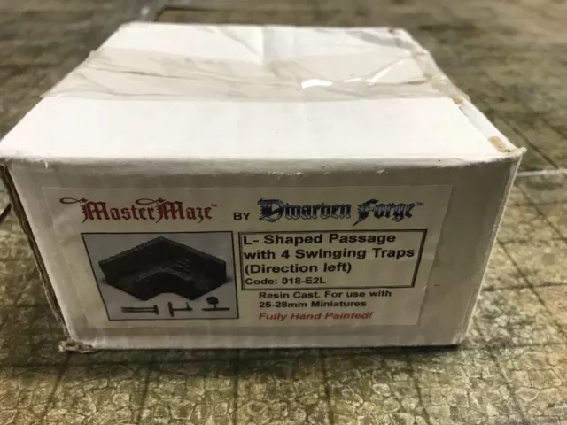 NEW In Box Sealed Dwarven Forge Resin L Shaped Passage with traps swing left NEW In Box Sealed Dwarven Forge Resin L Shaped Passage with traps swing left