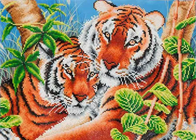 Diamond Dotz 5D Embroidery Facet Art Kit, Tender Tigers, DD10.004, Round Dots