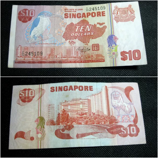 Singapore $10 Ten Dollars 2nd Bird Series Currency Notes C32 245109