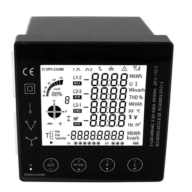 Smart Energy Consumption Meter 3 Phase Kwh Electric Power 50/100/150/200a Panel