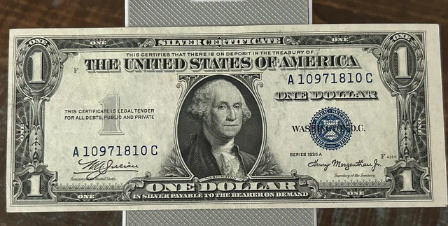1935 A $1 Silver Certificate, Blue Seal, Uncirculated & Crisp!