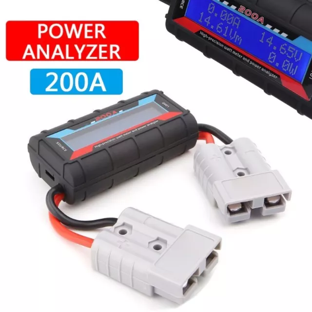 200A 12V Power Analyser Watt Meter Digital Volt Amp Solar Caravan Anderson Plug