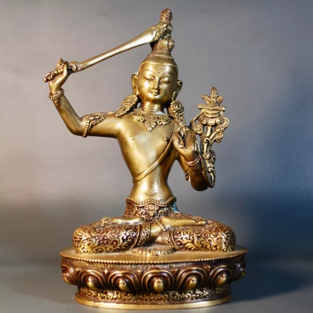 Bronze Bodhisattva Statue Chinese Tibetan Buddha Sculpture Estate Collection