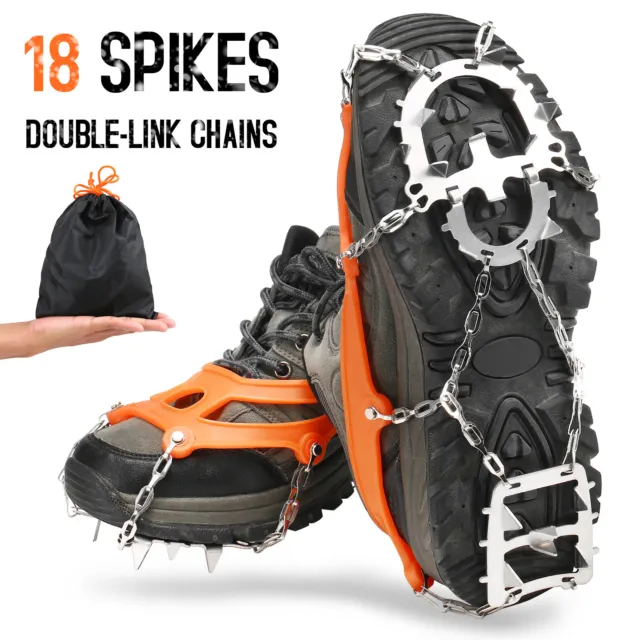 18 Zähne Schuhe Spike Schuhketten Eiskrallen Spikes Schuhkrallen Wandern H9C3
