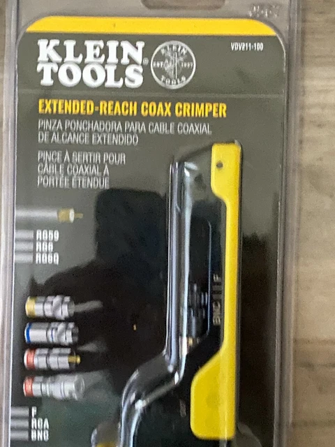 Klein Tools VDV211-100 Extended Reach Coax Crimper BRAND NEW SEALED 2