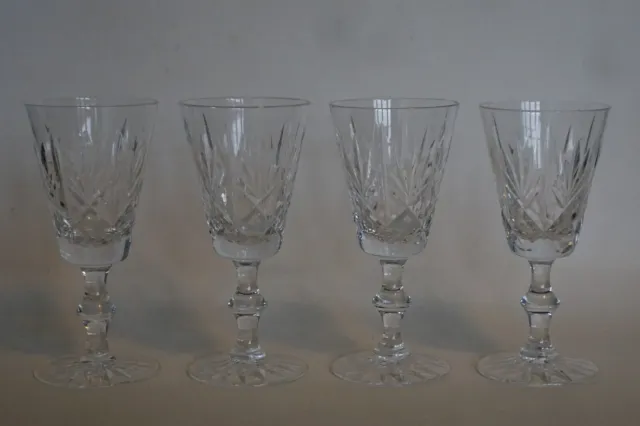 Set of 4 Good Cut Crystal Small Wine Glasses  - Edinburgh Crystal ? - Cap. 100ml