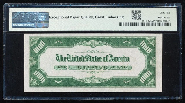 Fr.2211-A 1934 $1000 Frn Boston Pmg65 Epq Gem Cu 2