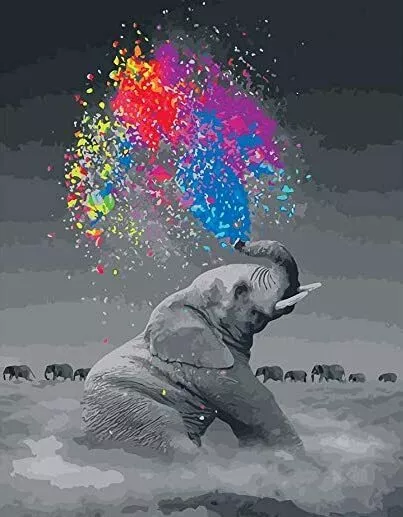 Paint By Numbers - Elephants - 40x50 DIY painting kit - AU Stock