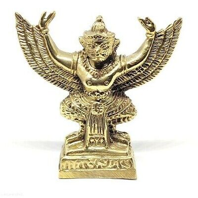 Garuda Bird God Brass Statue Talisman Deity Idol Figure Thai Buddha Amulet