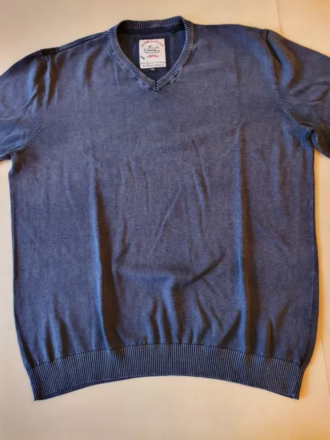 👕 Herren Pulli Pullover Blau leicht V-Ausschnitt Feinstrick Gr. XL 👕 3