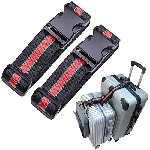 Luggage Strap add a Bag Heavy Duty Adjustable Suitcase Belt Travel Attachment...