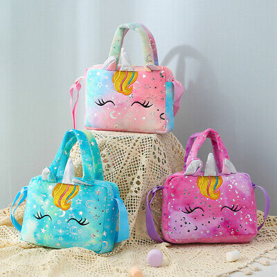 Cartoon Unicorn Children Shoulder Bag Girls Plush Crossbody Bag Purse Gift/-