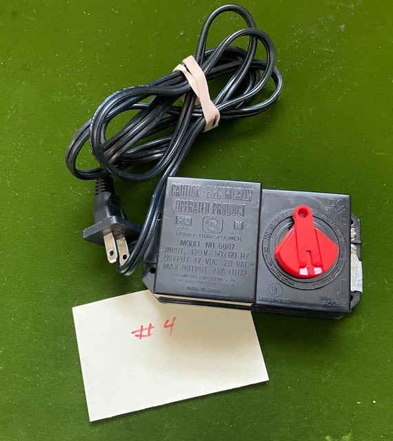 BACHMAN HO/N RAILROAD Power Pack Hobby Transformer Model 6607 (120V 50