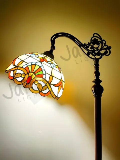 Adjustable Tiffany Floor Lamp 165cm, Lampshade 30cm, Leadlight Stained Glass