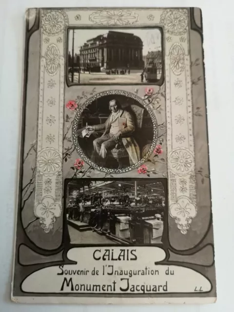 CPA CALAIS souvenir de l'inauguration du Monument Jacquard  P.D.C. 62