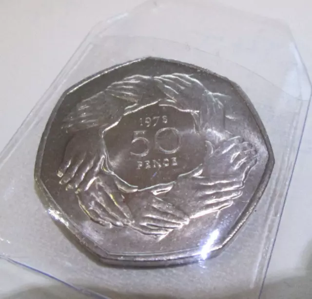 BREXIT 50P 1973 HAND OF RINGS EEC EU EUROPEAN UNION 50P Brilliant UNCIRCULATED