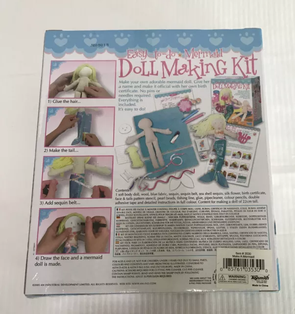 4M Mermaid Doll Making Kit Easy To Make Toy Doll w/ Birth Certificate NEW Sealed 2