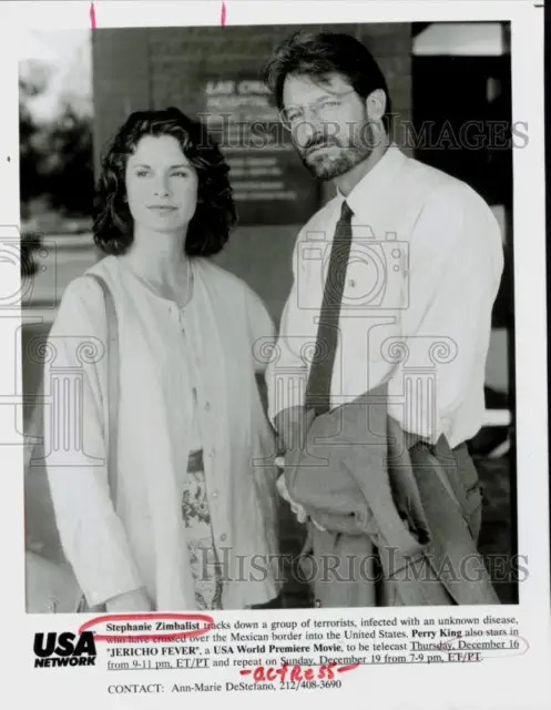 1993 Press Photo Actors Stephanie Zimbalist & Perry King in "Jericho Fever"