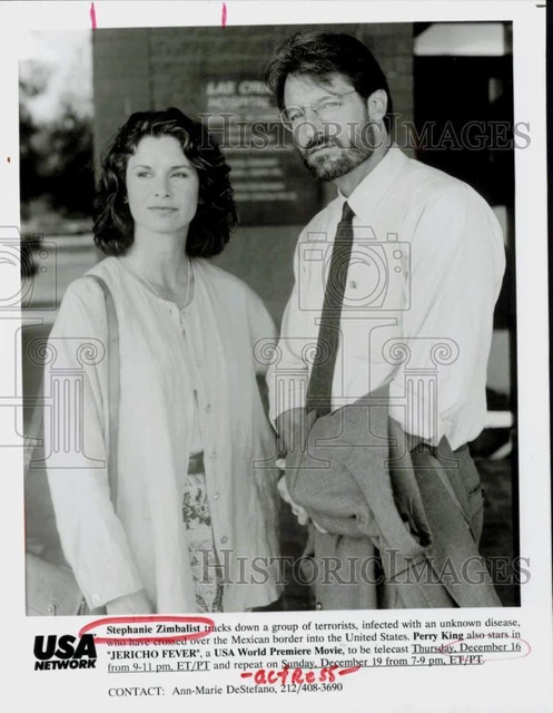 1993 Press Photo Actors Stephanie Zimbalist & Perry King in "Jericho Fever"