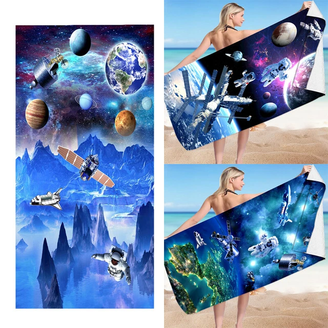 XL Microfiber Beach Towels Super Absorbent Soft Quick Dry Space Sports Bath Gym