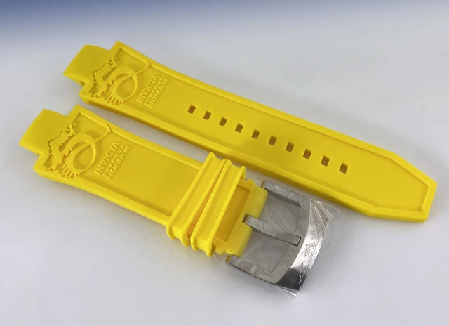 Genuine INVICTA Subaqua Noma III Dragon Embossed YELLOW Rubber WATCH Band Strap