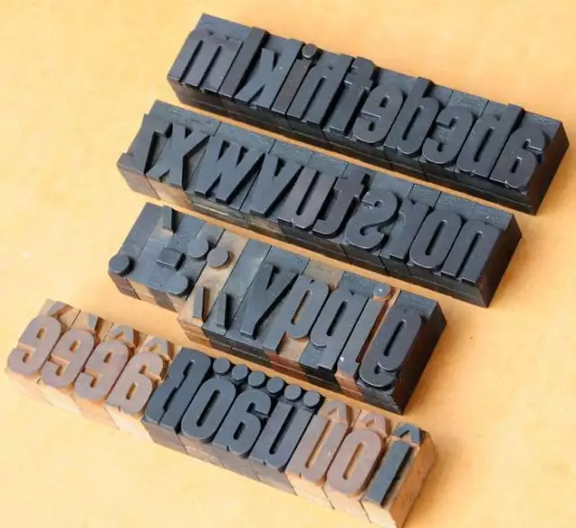 a-z alphabet 36 mm letterpress wooden printing blocks wood type vintage printer~