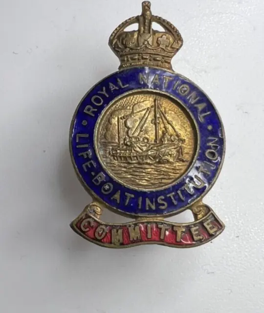 Royal National Lifeboat Institution committee Lapel Badge Pre 1952 40x24 mm