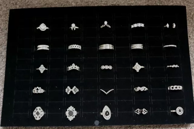 Joblot of 25 Silver Tone Rings LOT 4