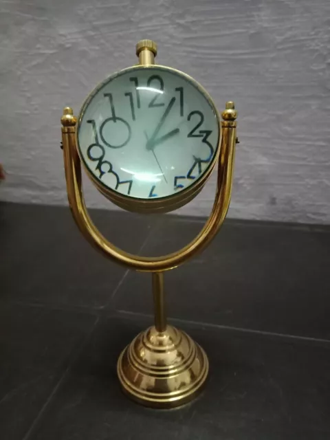 Maritime brass desk clock Nautical table Top Clock Vintage collectible Clock