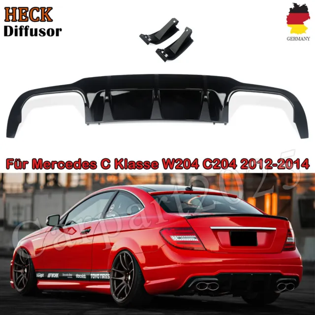 Heckdiffusor Spoiler Für Mercedes W204 C204 C63 AMG Style Schwarz Glänz Diffusor