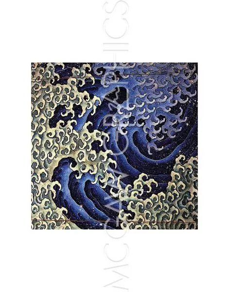 Masculine Wave, Katsushika Hokusai, Wall Art Print Poster 14" x 11"   1522