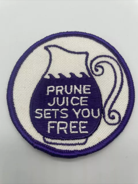Prune Juice Sets You Free Vintage Patch NOS Hot Rat Rod Biker 70s Funny Jacket