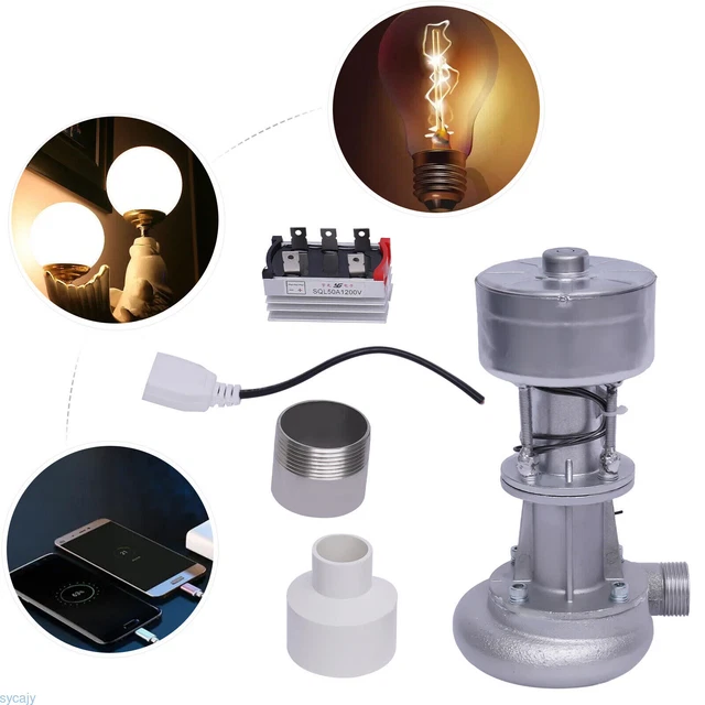 Mini generador hidroeléctrico portátil turbina generador de agua central hidroeléctrica 2 L/s